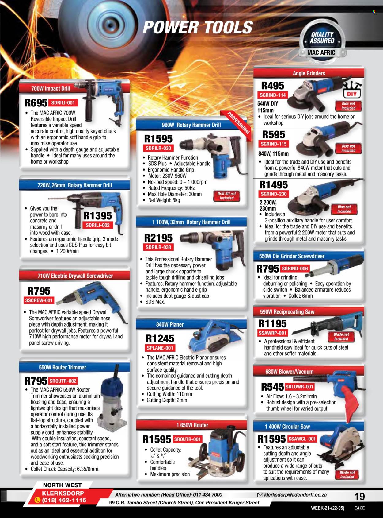 Adendorff Machinery Mart specials. Page 21