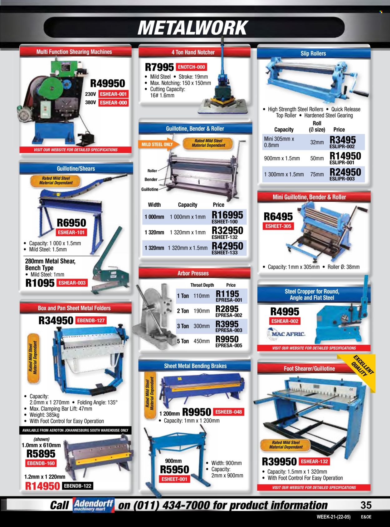 Adendorff Machinery Mart specials. Page 37