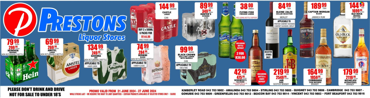 Prestons Liquor Stores specials - 21/06/2024 - 27/06/2024. Page 1