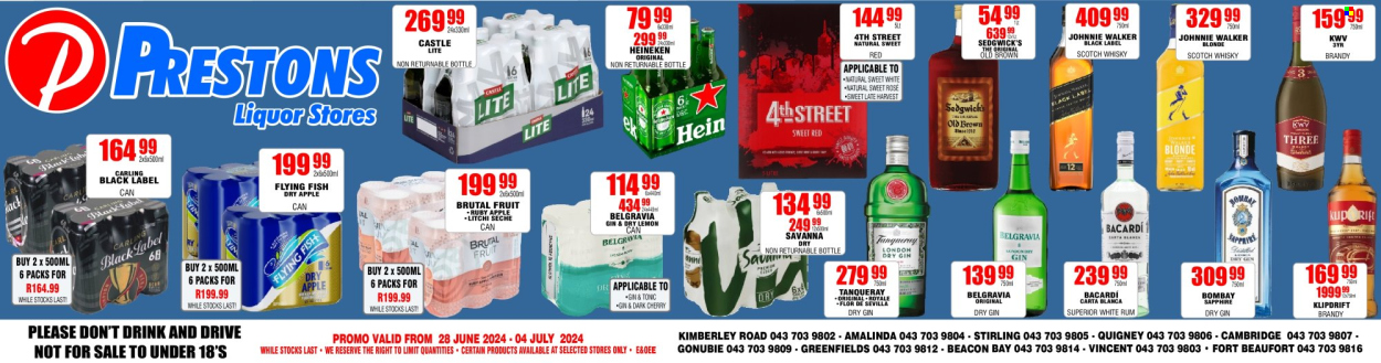 Prestons Liquor Stores specials - 28/06/2024 - 04/07/2024. Page 1