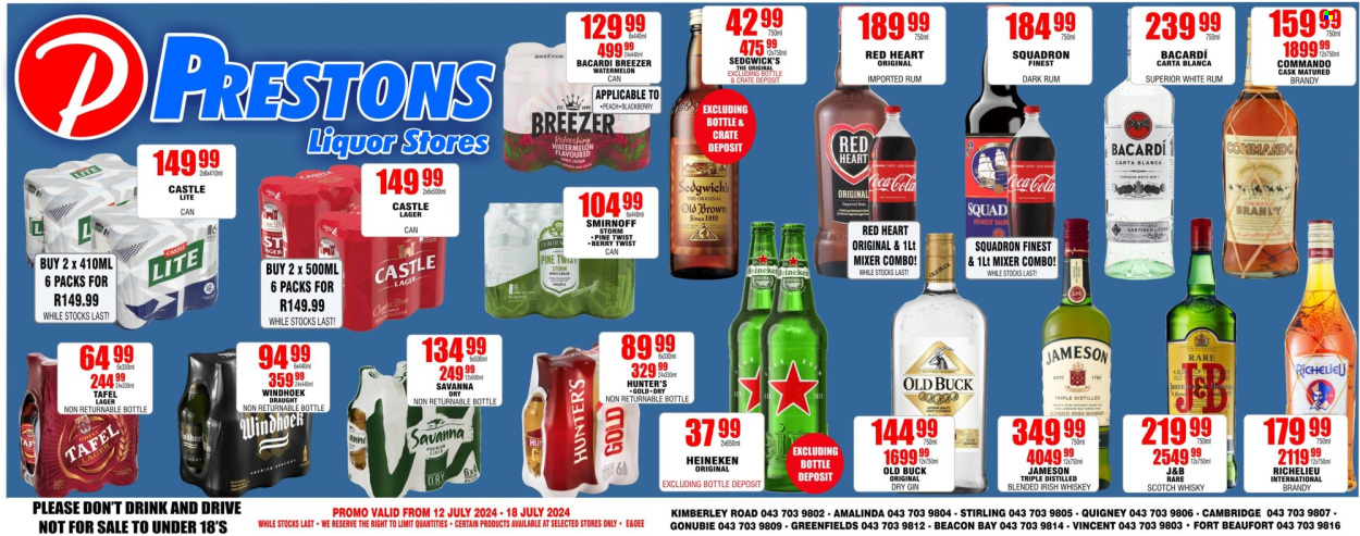 Prestons Liquor Stores specials - 12/07/2024 - 18/07/2024. Page 1