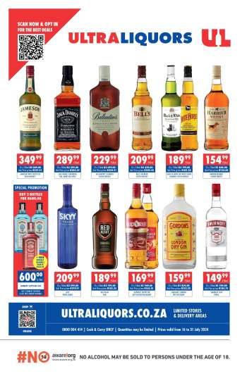 Ultra Liquors catalogue  - 16/07/2024 - 31/07/2024.