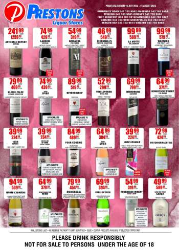 Prestons Liquor Stores catalogue  - 19/07/2024 - 15/08/2024.