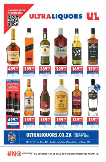 Ultra Liquors catalogue  - 01/08/2024 - 15/08/2024.