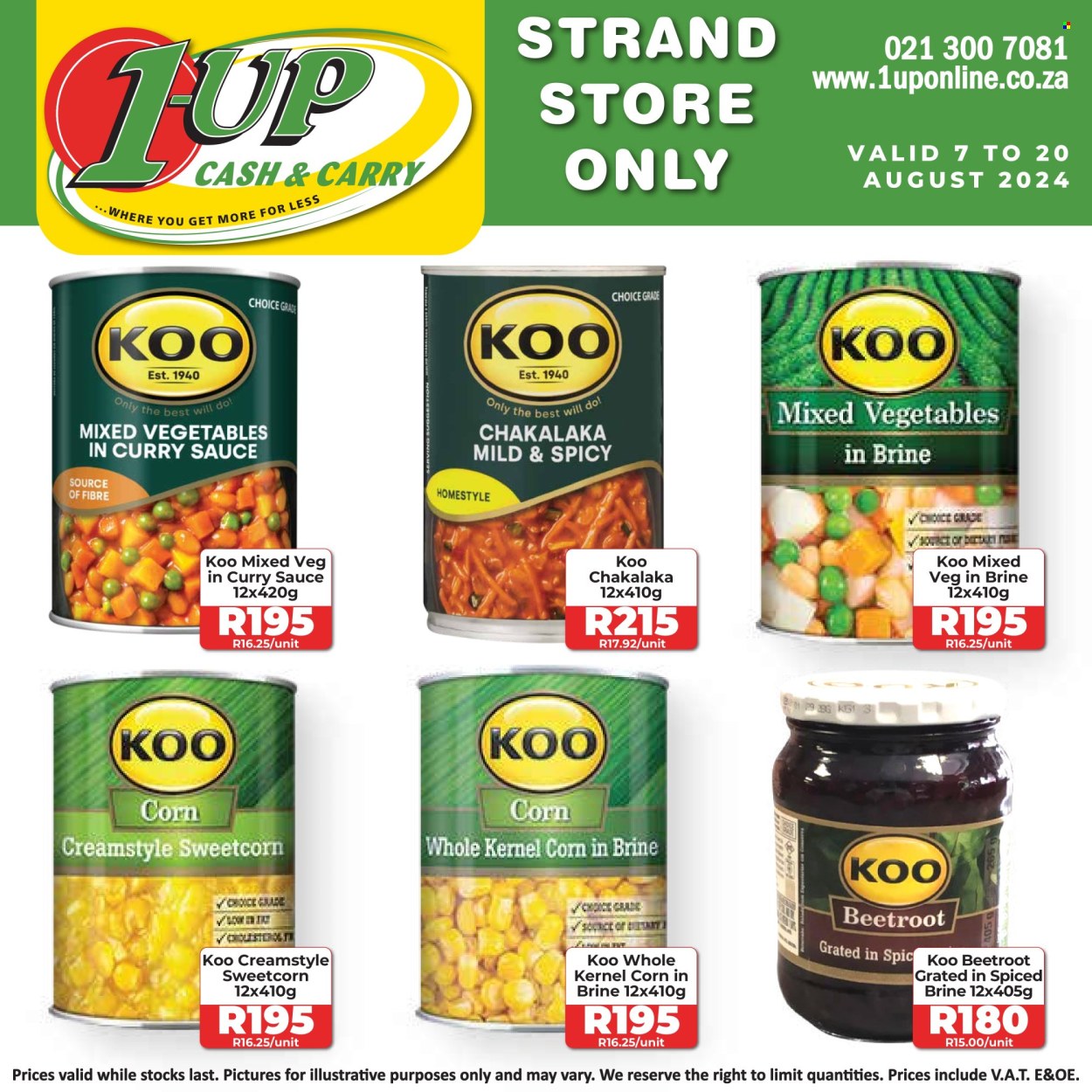 1UP Cash & Carry specials - 07/08/2024 - 20/08/2024. Page 1