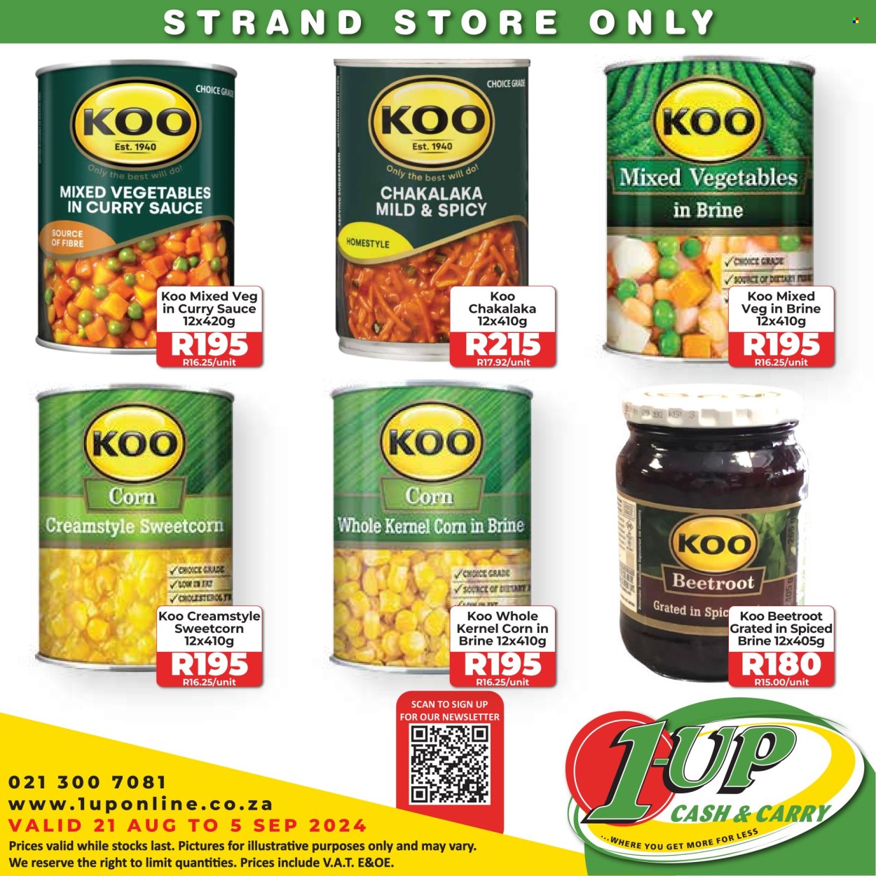1UP Cash & Carry specials - 21/08/2024 - 05/09/2024. Page 1