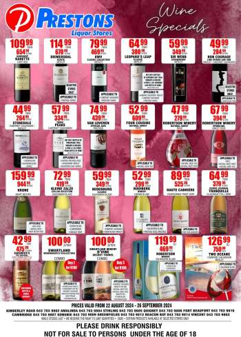 Prestons Liquor Stores catalogue  - 22/08/2024 - 26/09/2024.