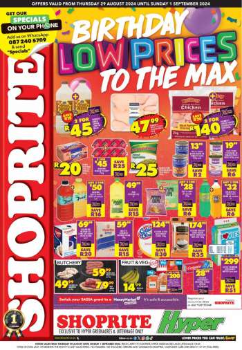 Shoprite catalogue  - 29/08/2024 - 01/09/2024.