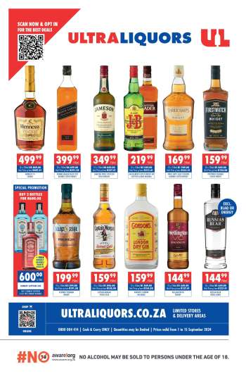 Ultra Liquors catalogue  - 01/09/2024 - 15/09/2024.