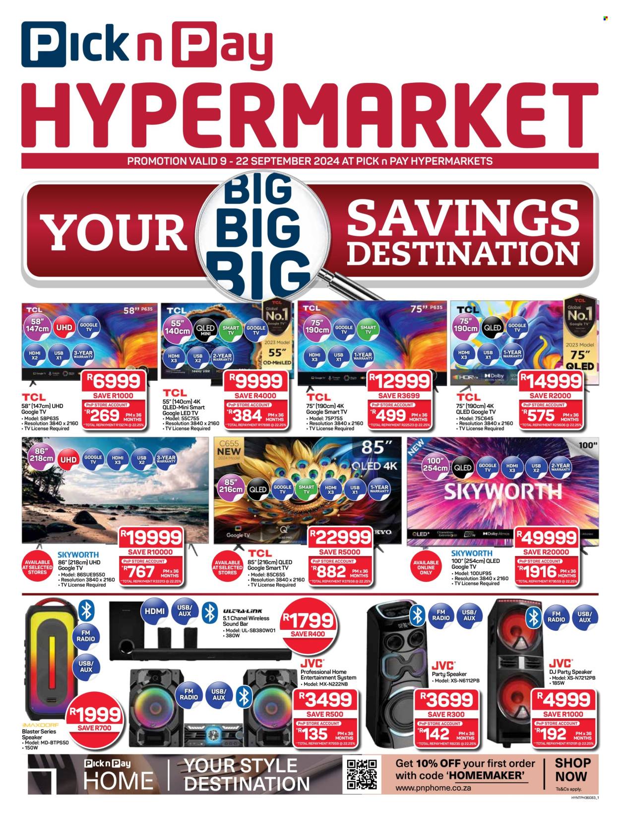 Pick n Pay Hypermarket specials - 09/09/2024 - 22/09/2024. Page 1