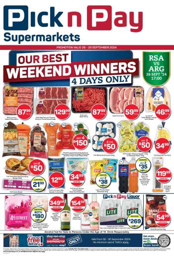 Pick n Pay Supermarket catalogue  - 26/09/2024 - 29/09/2024.