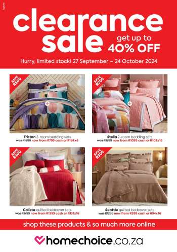 HomeChoice catalogue  - 27/09/2024 - 24/10/2024.