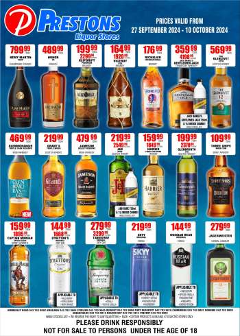 Prestons Liquor Stores catalogue  - 27/09/2024 - 10/10/2024.