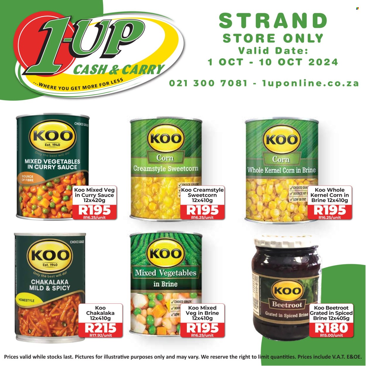 1UP Cash & Carry specials - 01/10/2024 - 10/10/2024. Page 1