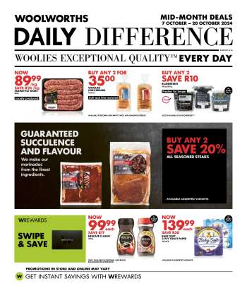Woolworths catalogue  - 07/10/2024 - 20/10/2024.