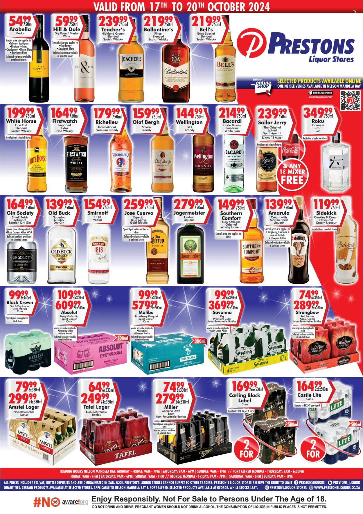 Prestons Liquor Stores specials - 17/10/2024 - 20/10/2024. Page 1