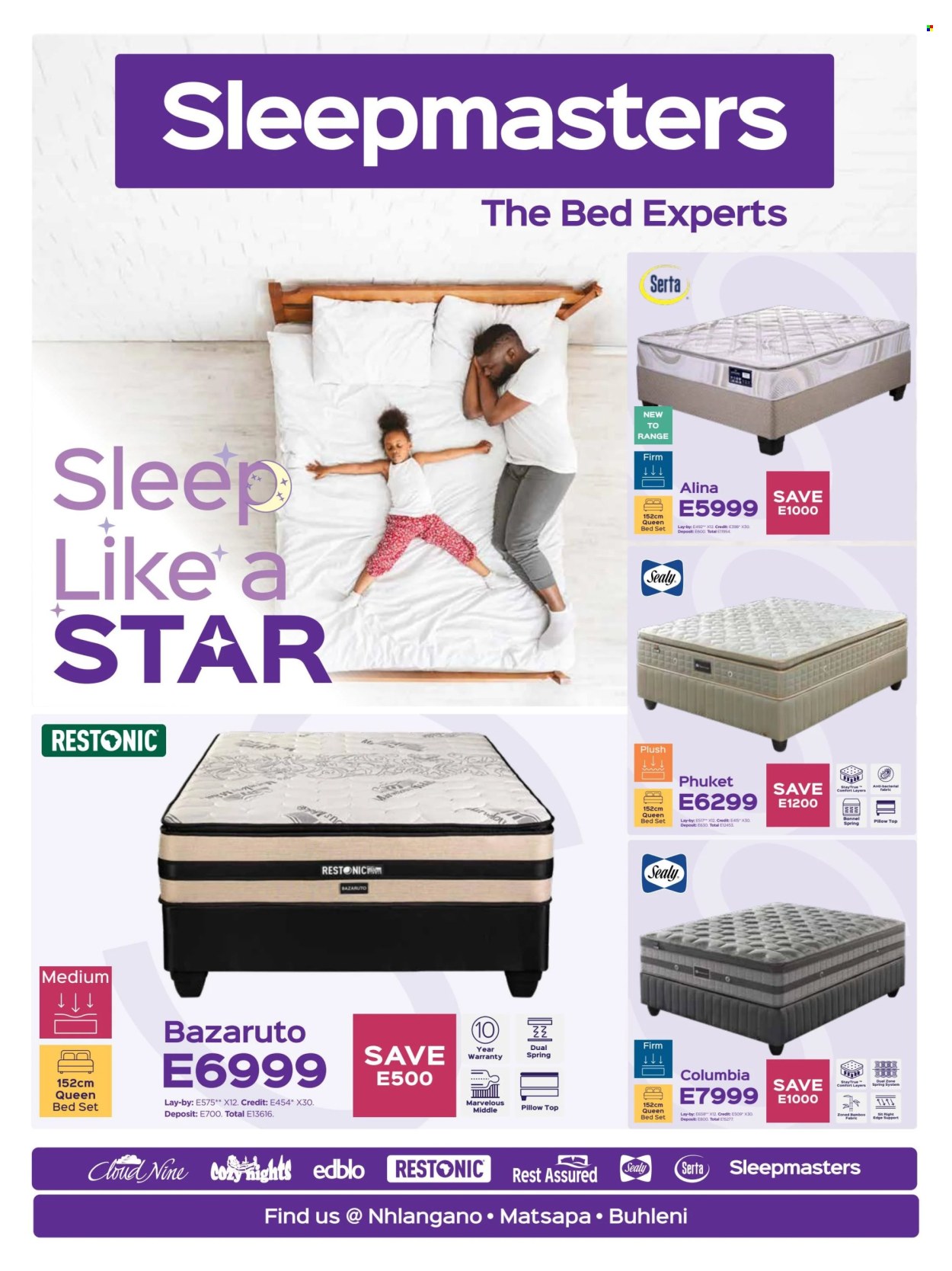 Sleepmasters specials - 21/10/2024 - 10/11/2024. Page 1