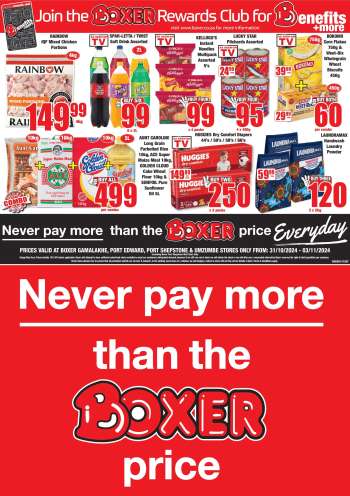 Boxer catalogue  - 31/10/2024 - 03/11/2024.