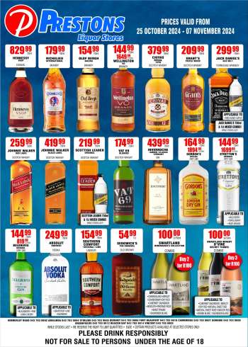 Prestons Liquor Stores catalogue  - 25/10/2024 - 07/11/2024.