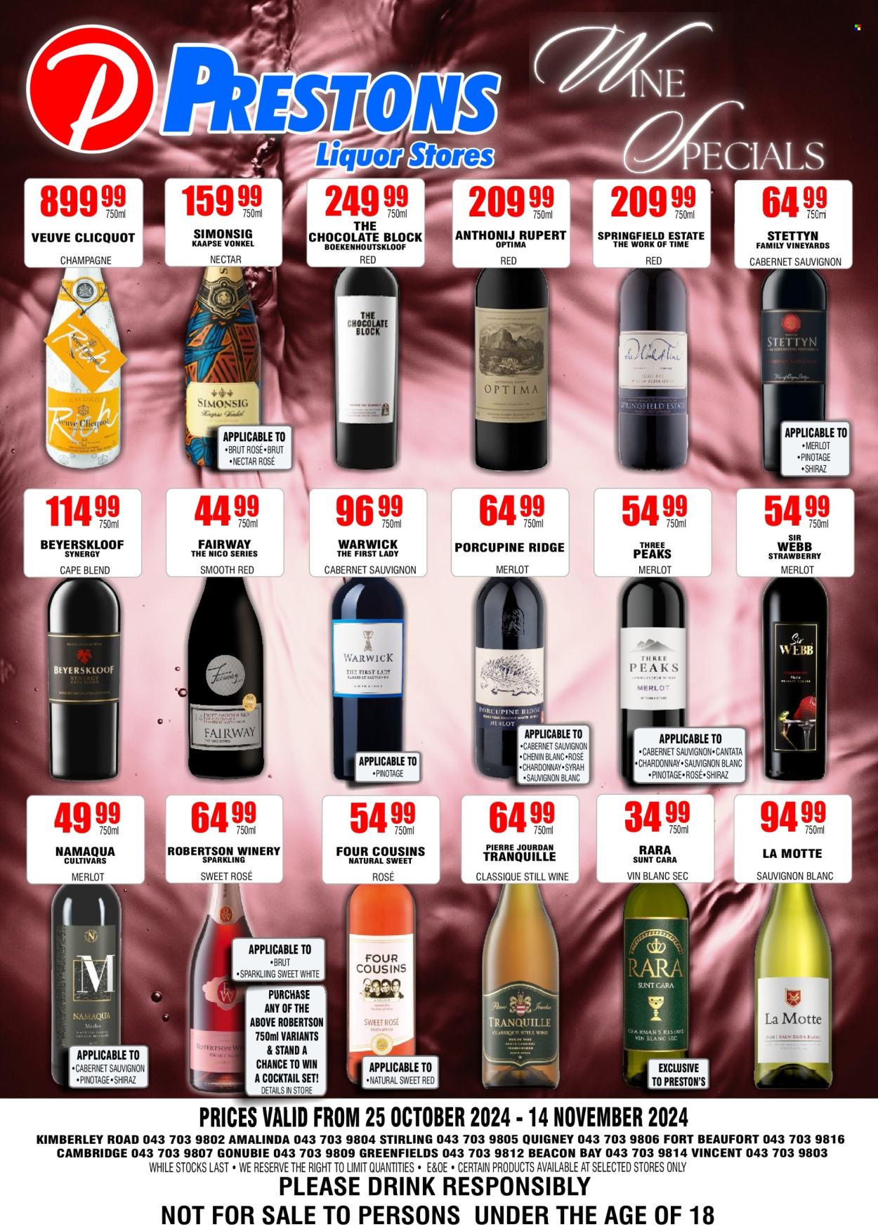 Prestons Liquor Stores specials - 25/10/2024 - 14/11/2024. Page 1