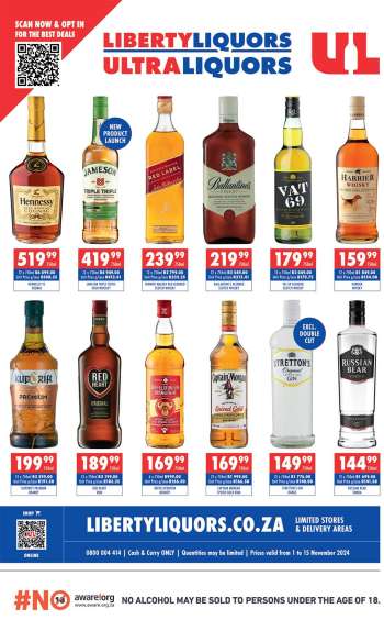 Liberty Liquors catalogue  - 01/11/2024 - 15/11/2024.