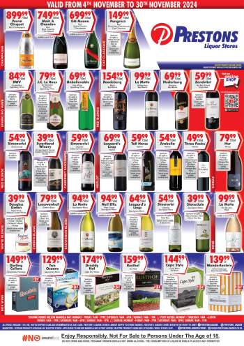 Prestons Liquor Stores catalogue  - 04/11/2024 - 30/11/2024.