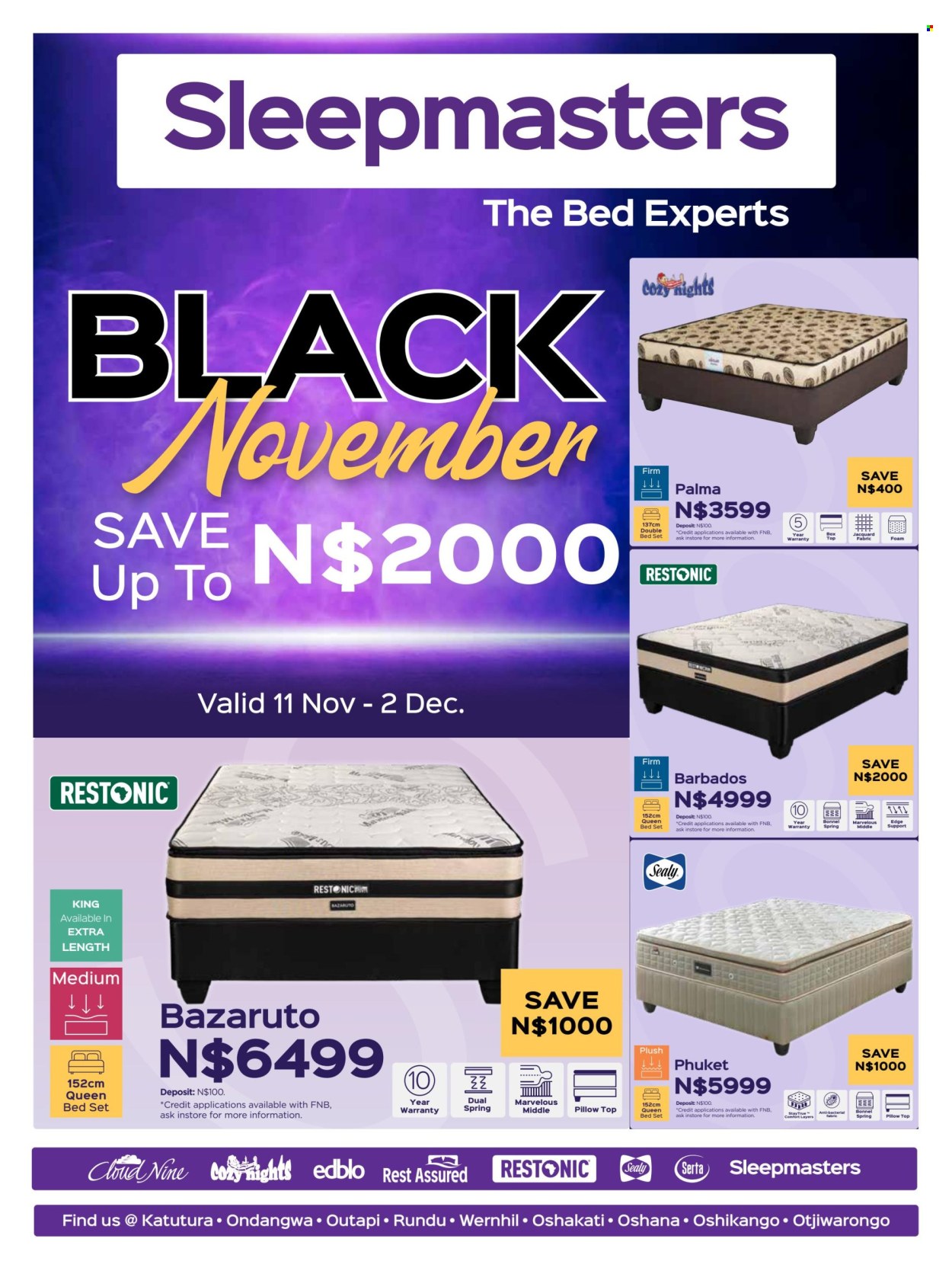 Sleepmasters specials - 11/11/2024 - 02/12/2024. Page 1