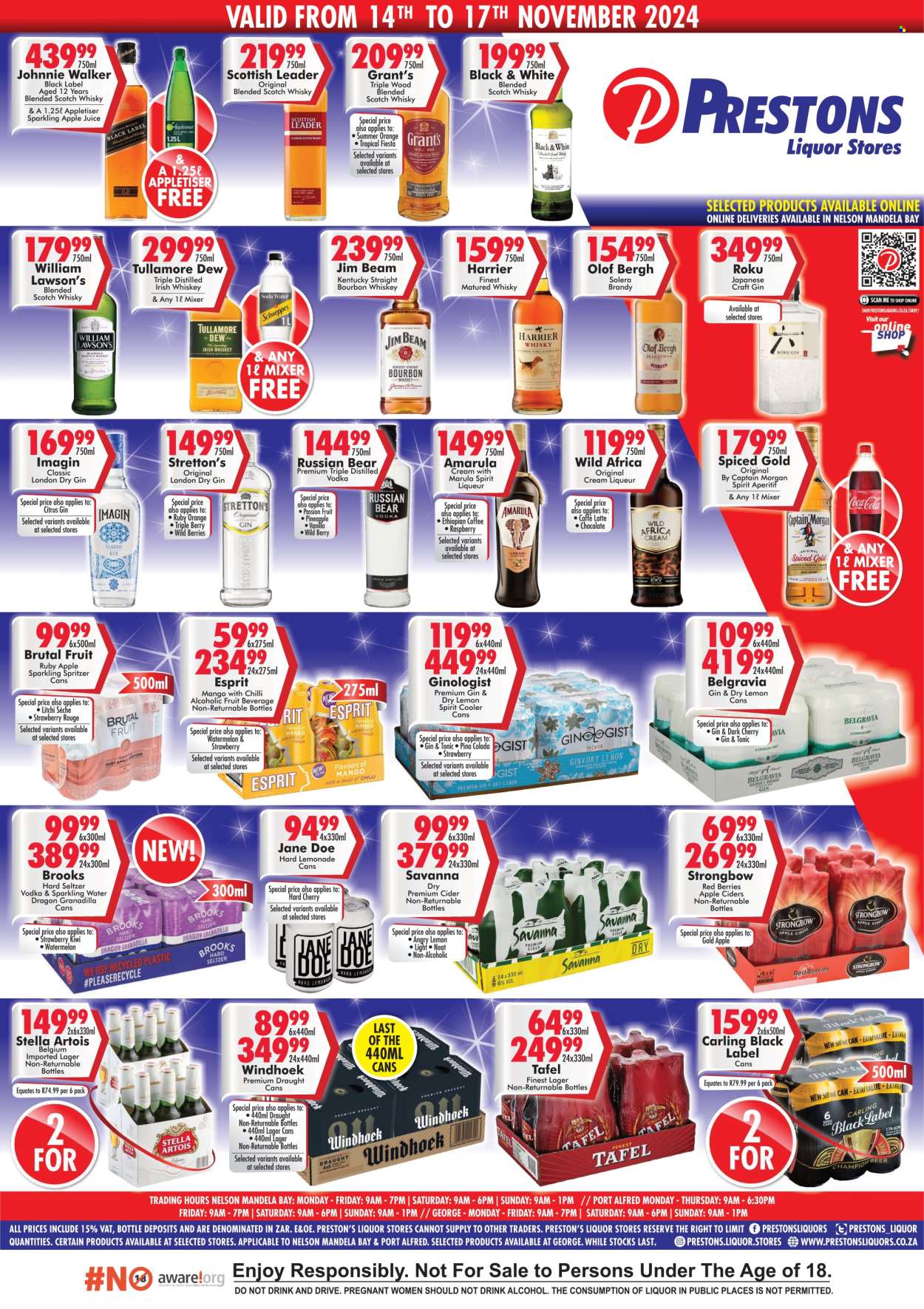Prestons Liquor Stores specials - 14/11/2024 - 17/11/2024. Page 1