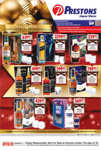 Prestons Liquor Stores catalogue  - 18/11/2024 - 11/12/2024.