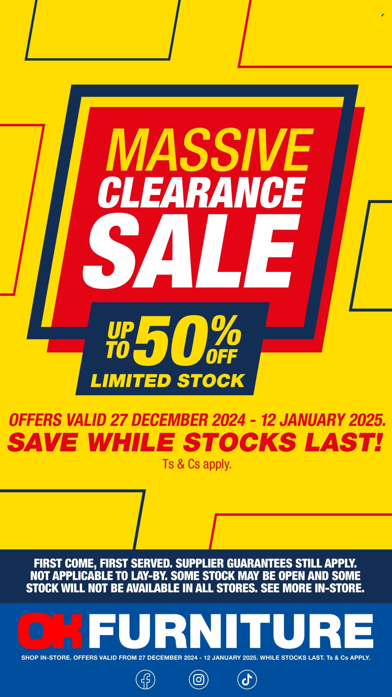 OK Furniture specials - 27/12/2024 - 12/01/2025. Page 1