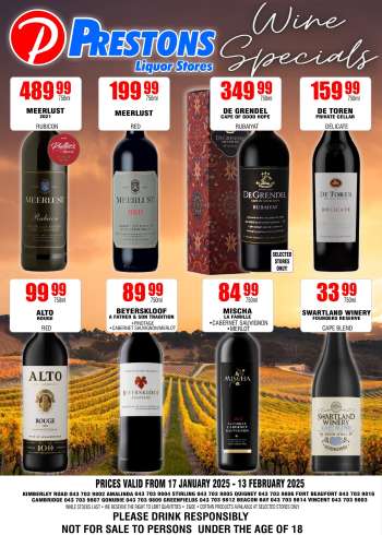 Prestons Liquor Stores catalogue  - 17/01/2025 - 13/02/2025.
