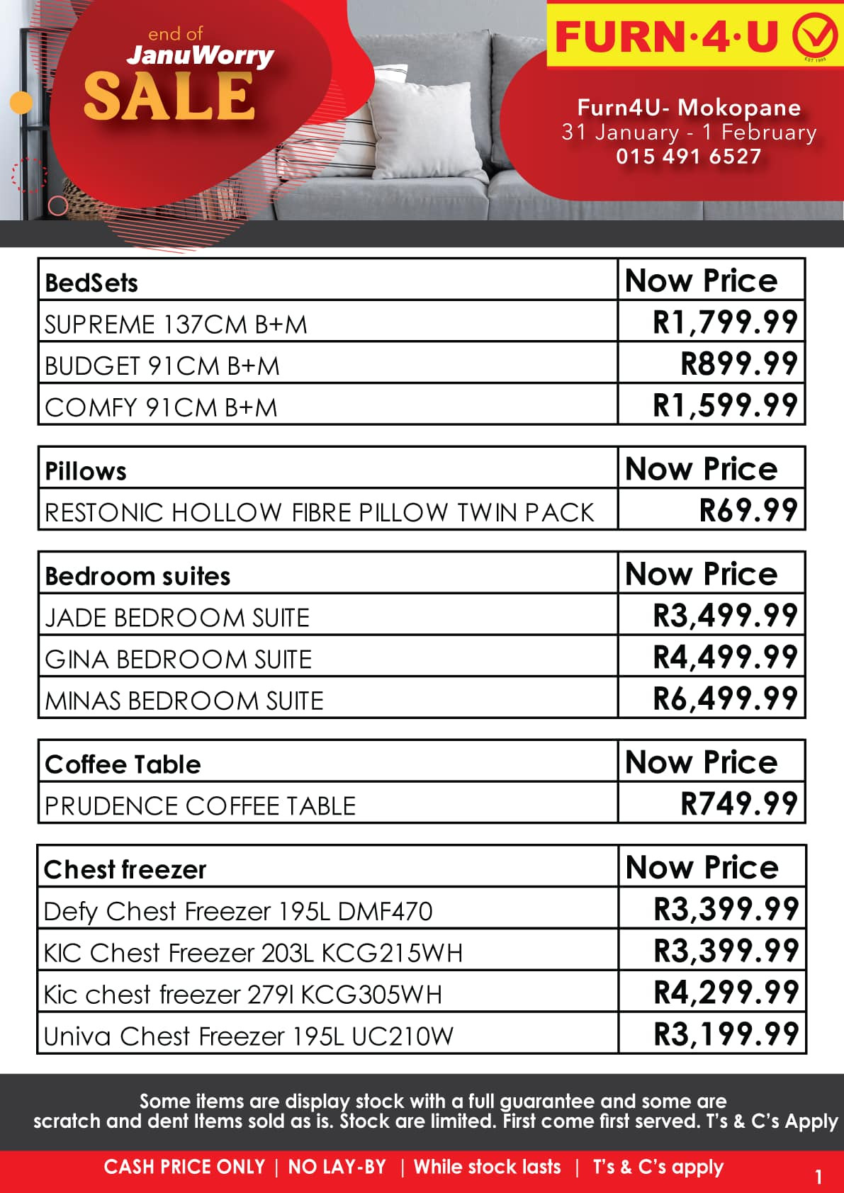 Furn 4 U specials - 31/01/2025 - 01/02/2025. Page 1