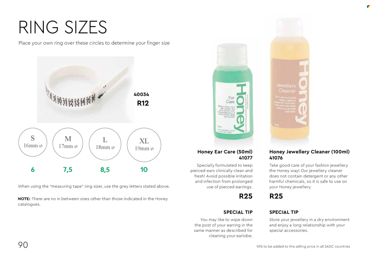 Honey specials. Page 92