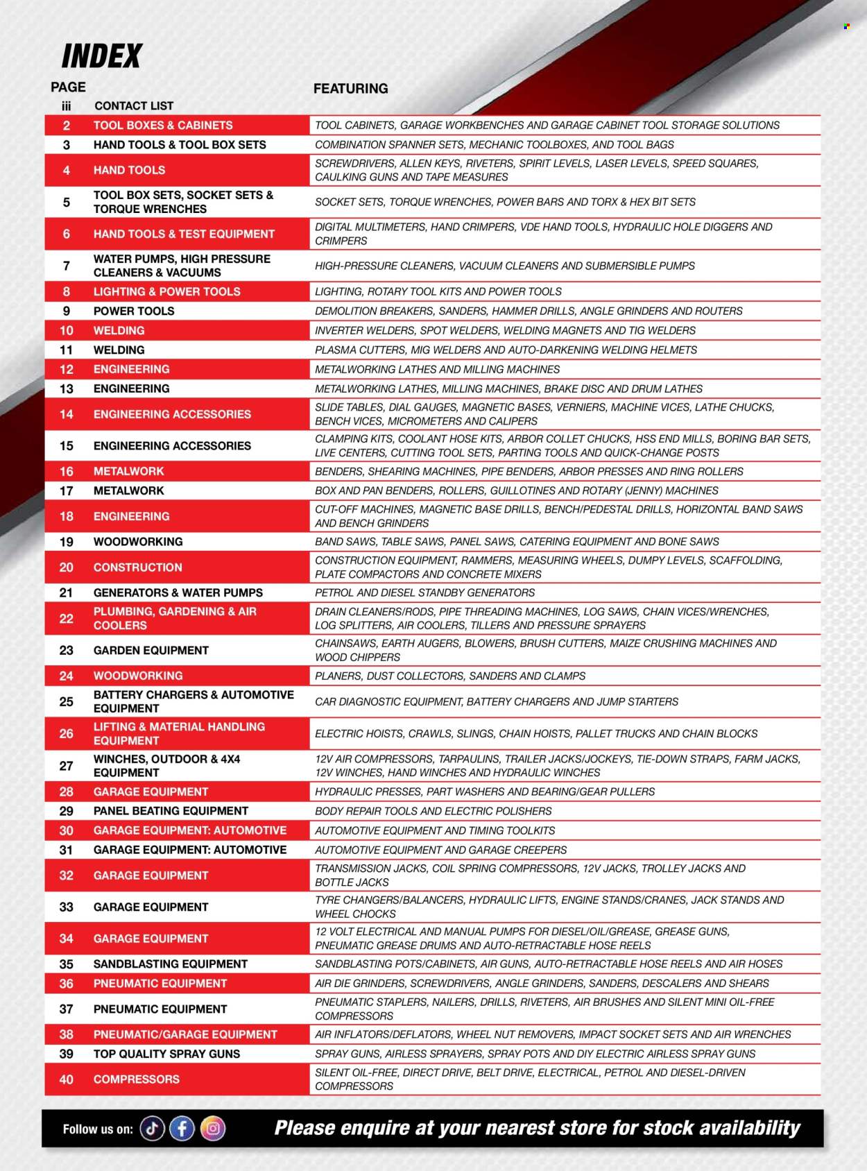 Adendorff Machinery Mart specials. Page 1