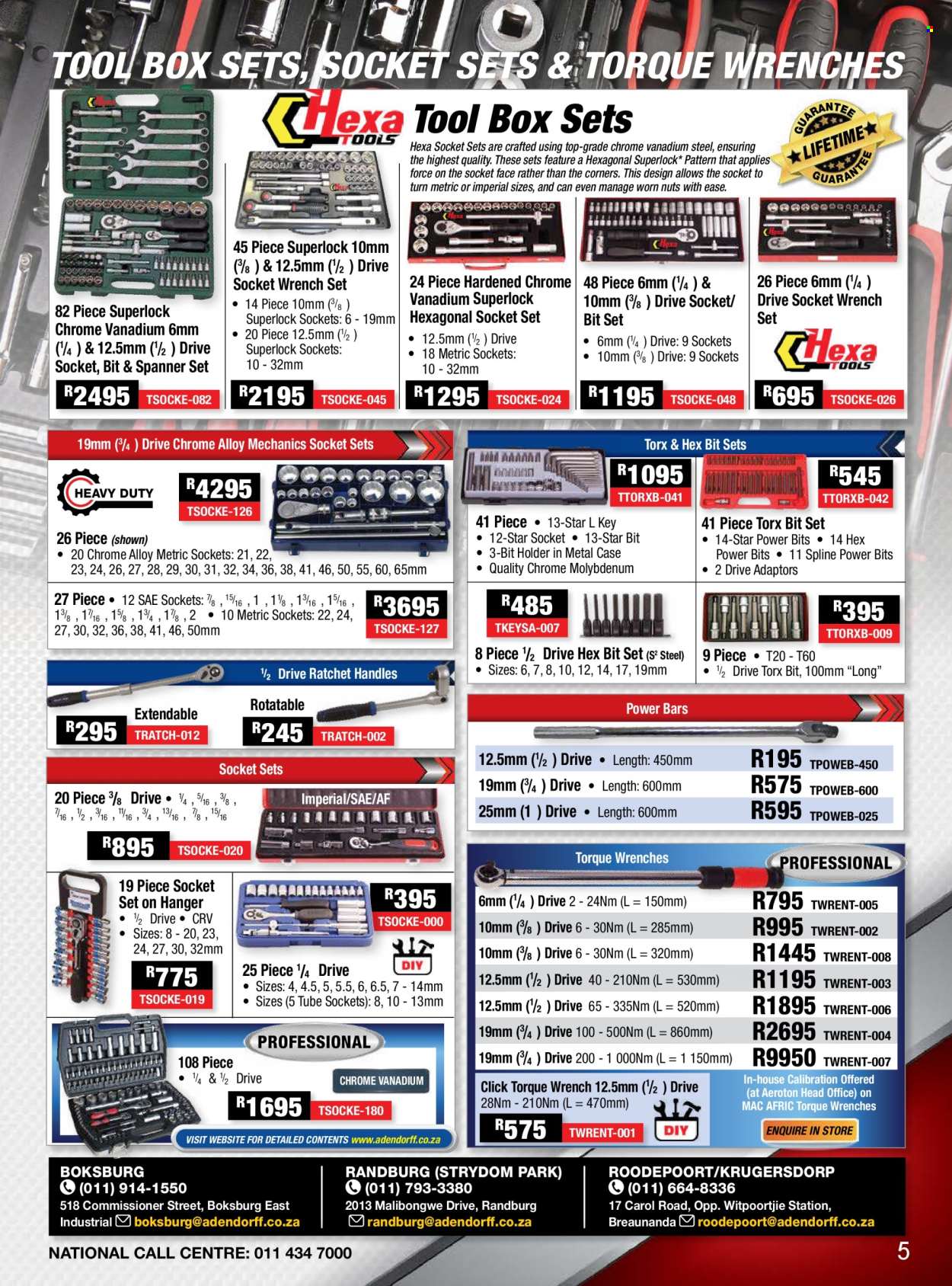 Adendorff Machinery Mart specials. Page 1