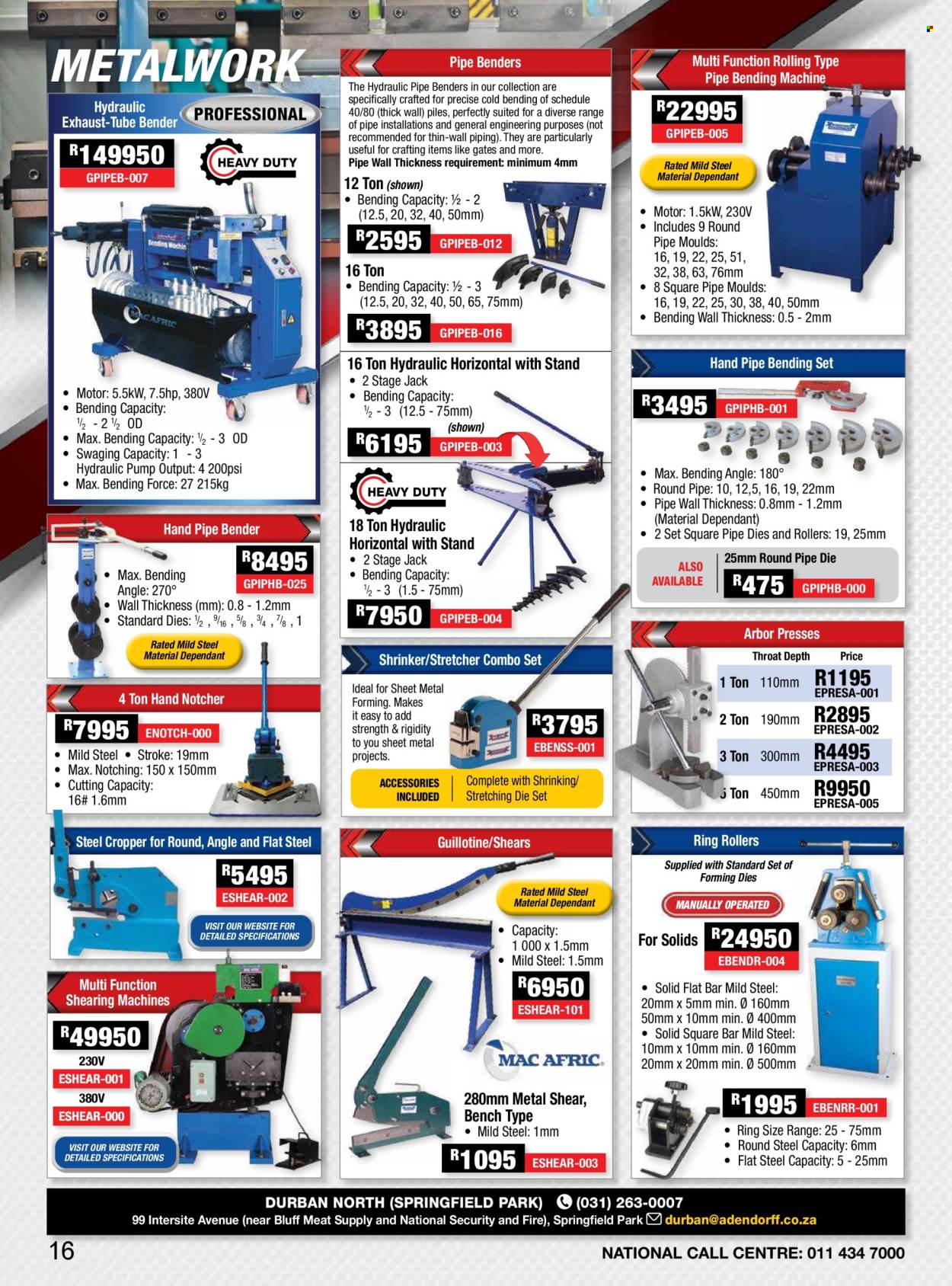 Adendorff Machinery Mart specials. Page 1
