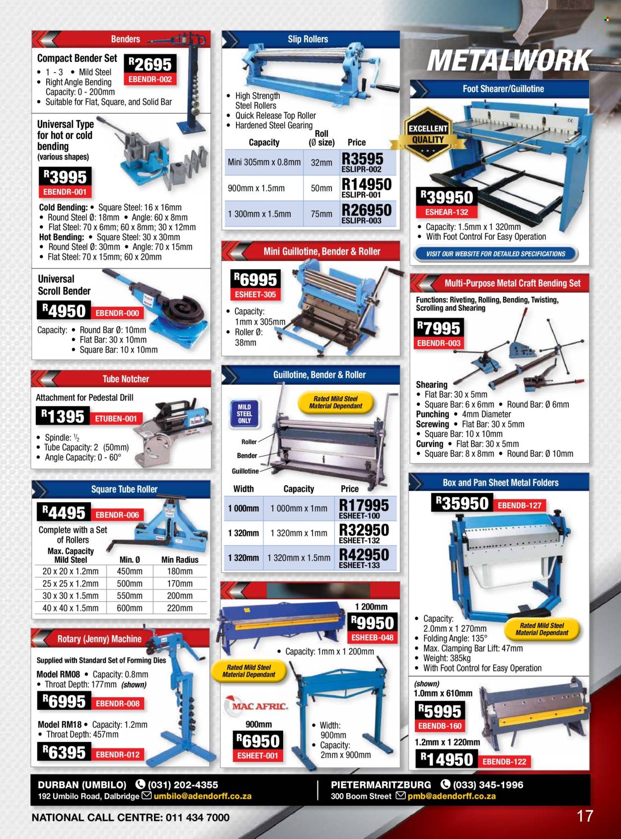 Adendorff Machinery Mart specials. Page 1