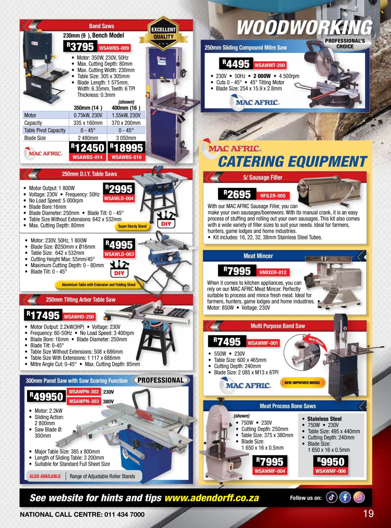 Adendorff Machinery Mart specials. Page 1