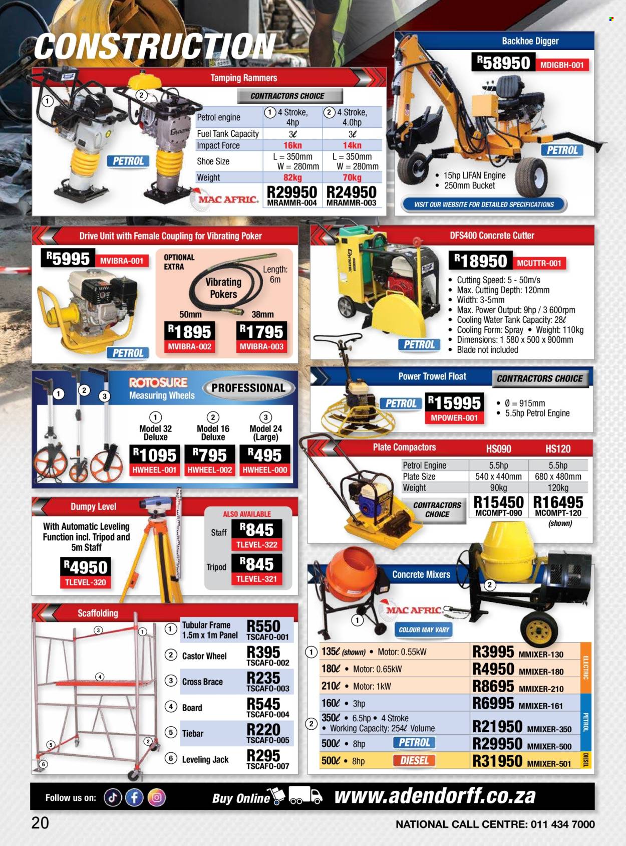 Adendorff Machinery Mart specials. Page 1