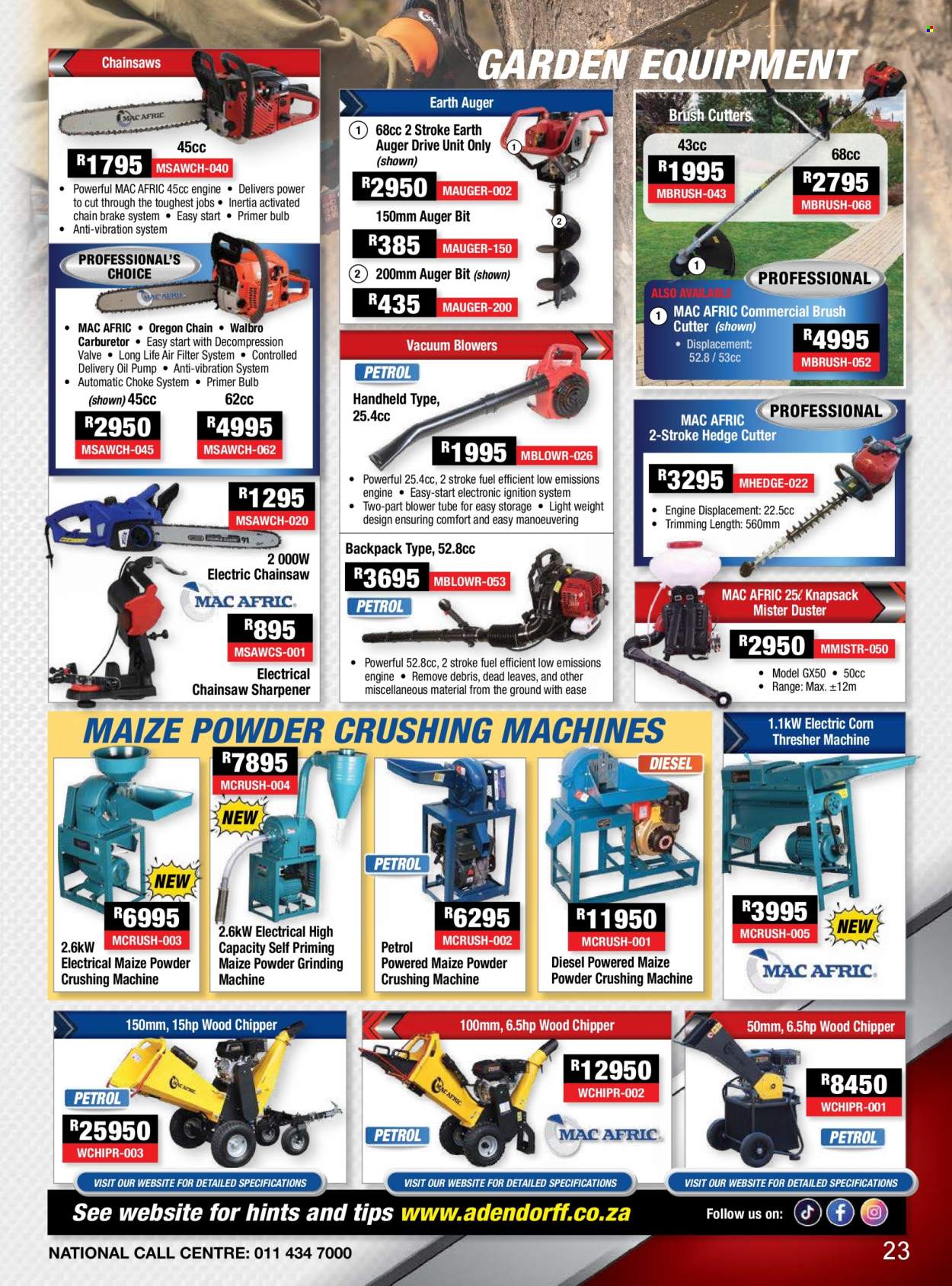 Adendorff Machinery Mart specials. Page 1