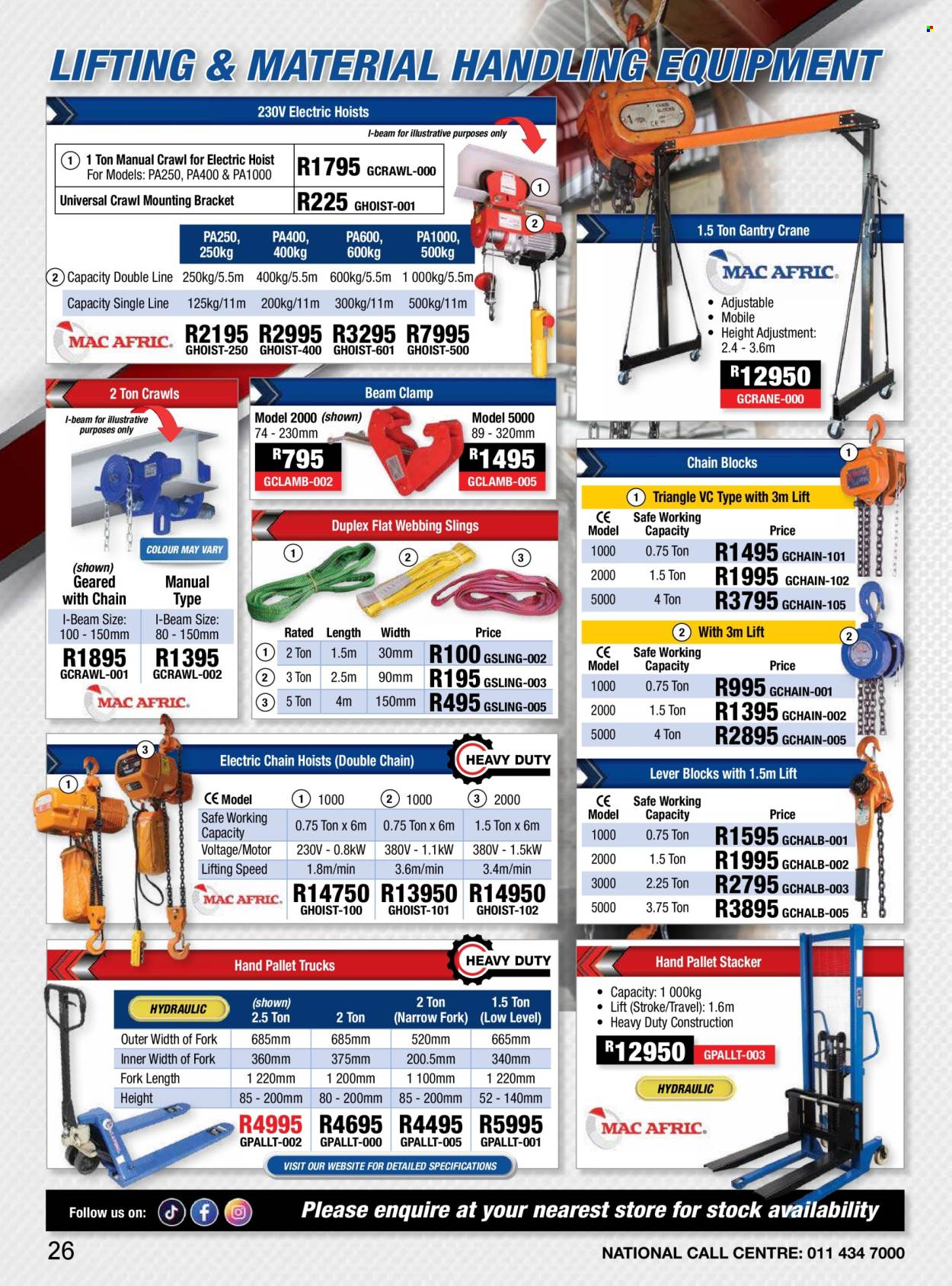 Adendorff Machinery Mart specials. Page 1