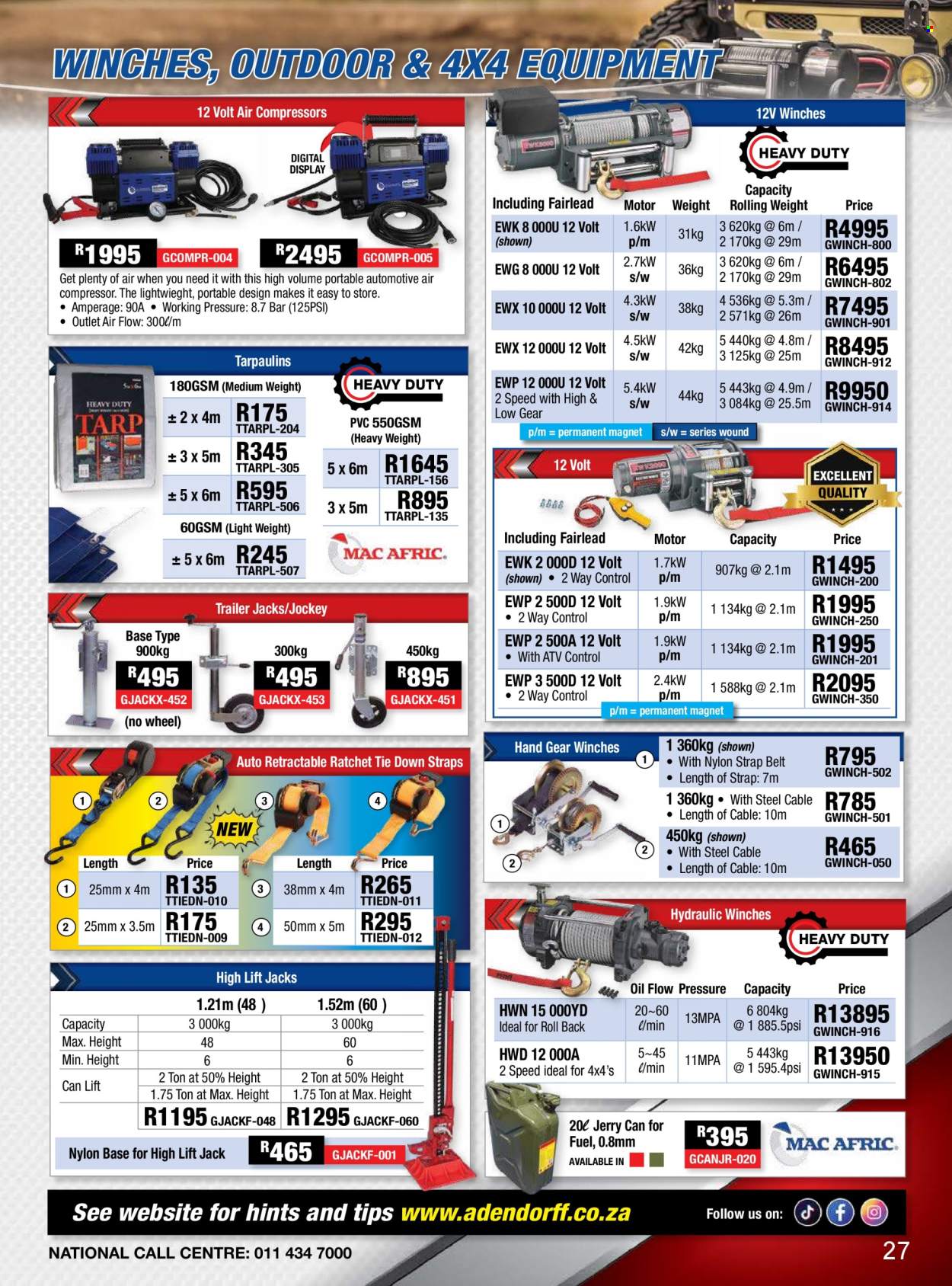 Adendorff Machinery Mart specials. Page 1