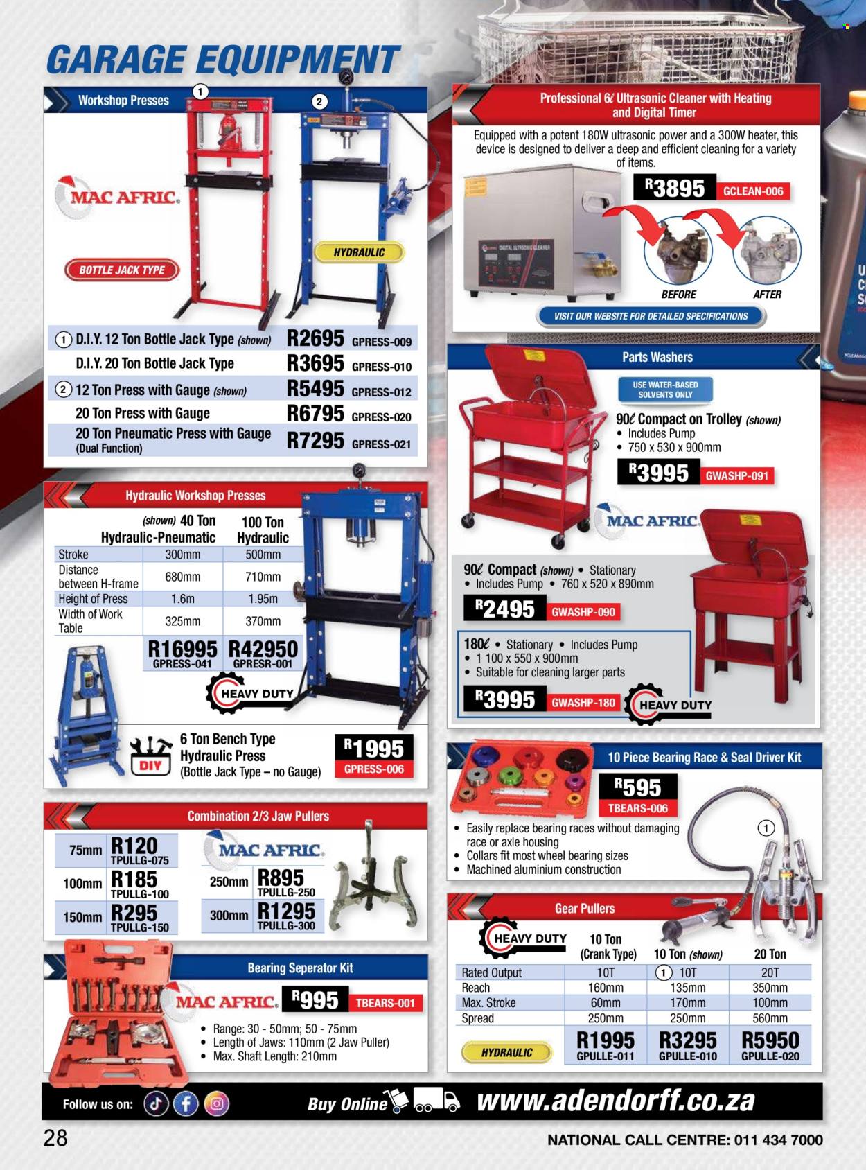 Adendorff Machinery Mart specials. Page 1