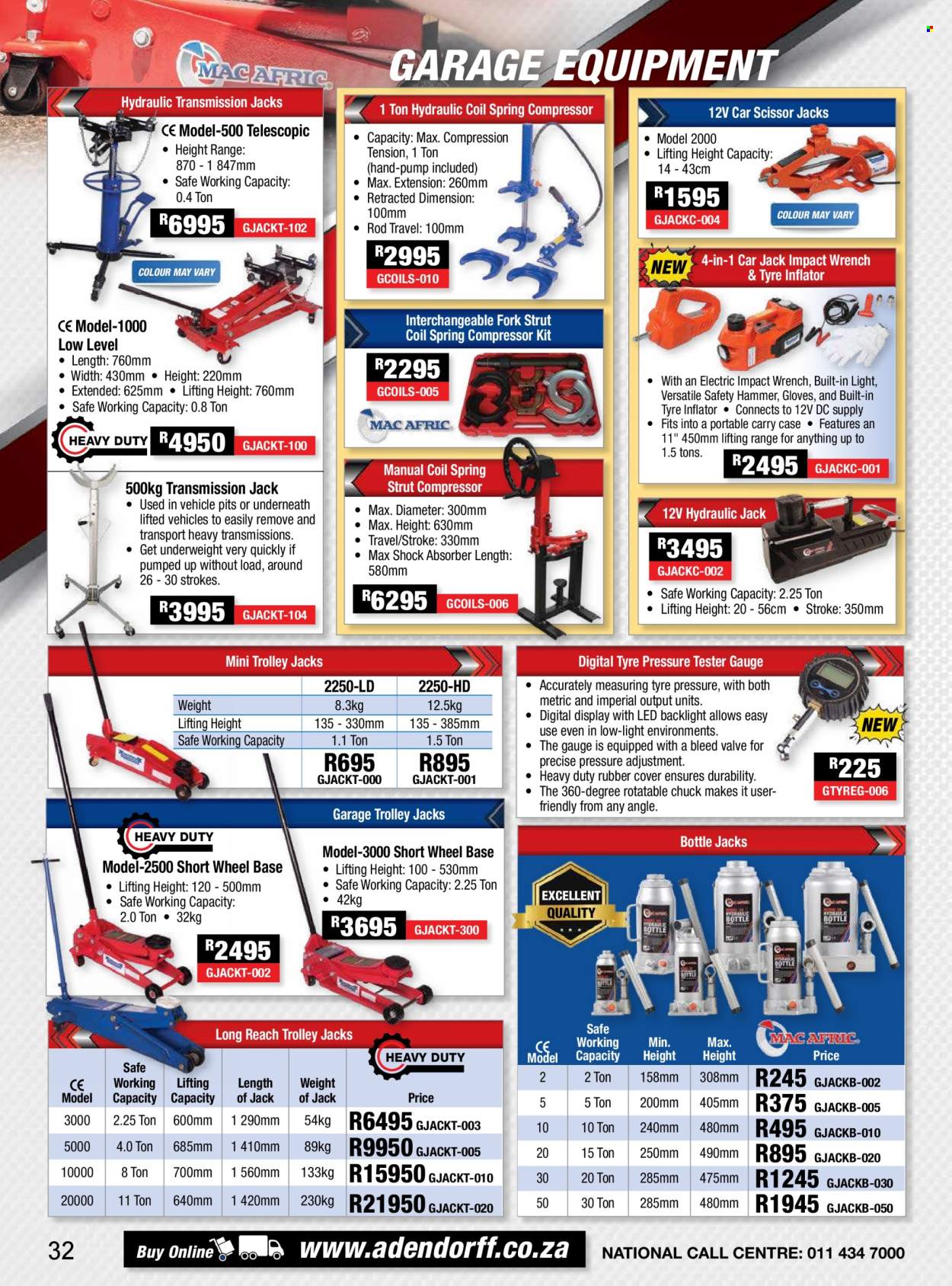 Adendorff Machinery Mart specials. Page 1