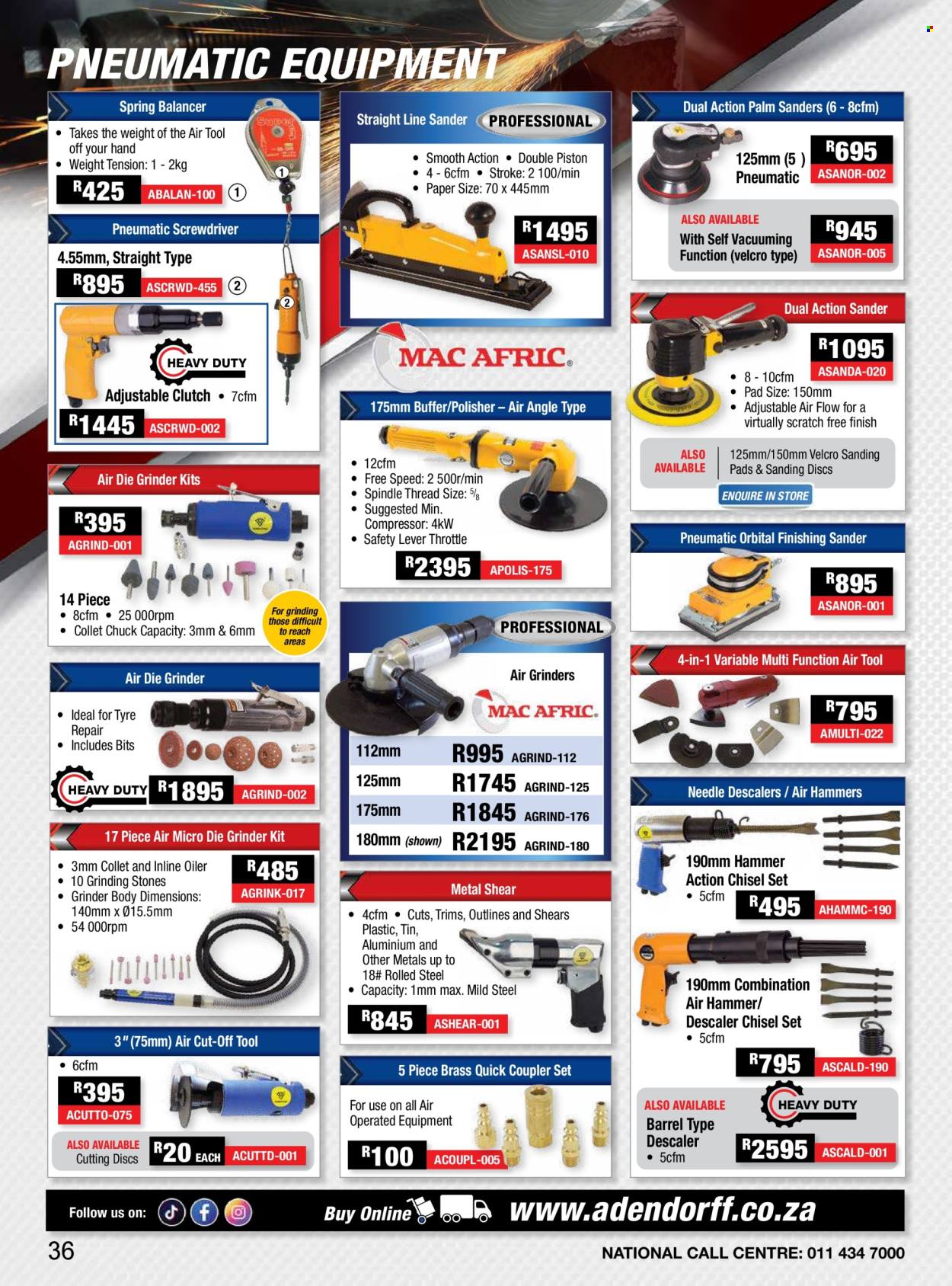 Adendorff Machinery Mart specials. Page 1