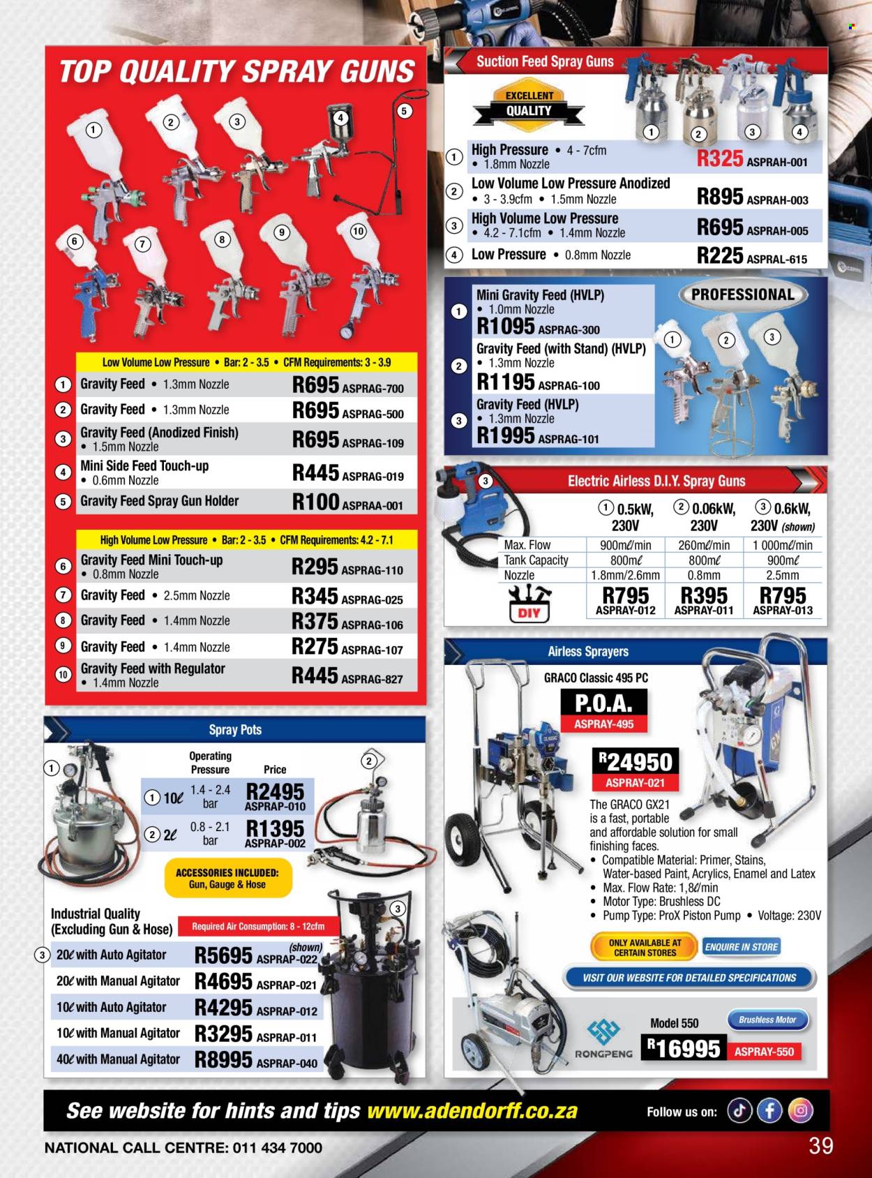 Adendorff Machinery Mart specials. Page 1