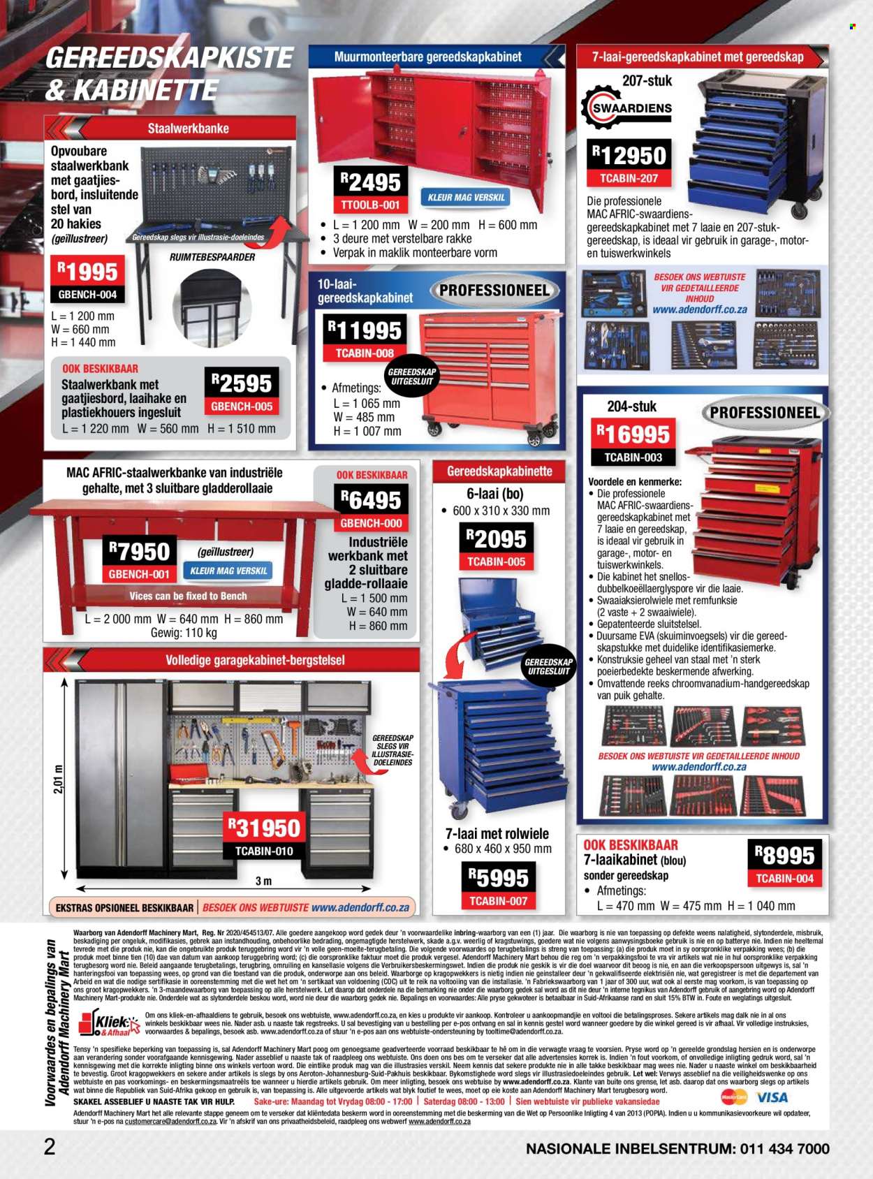 Adendorff Machinery Mart specials. Page 1