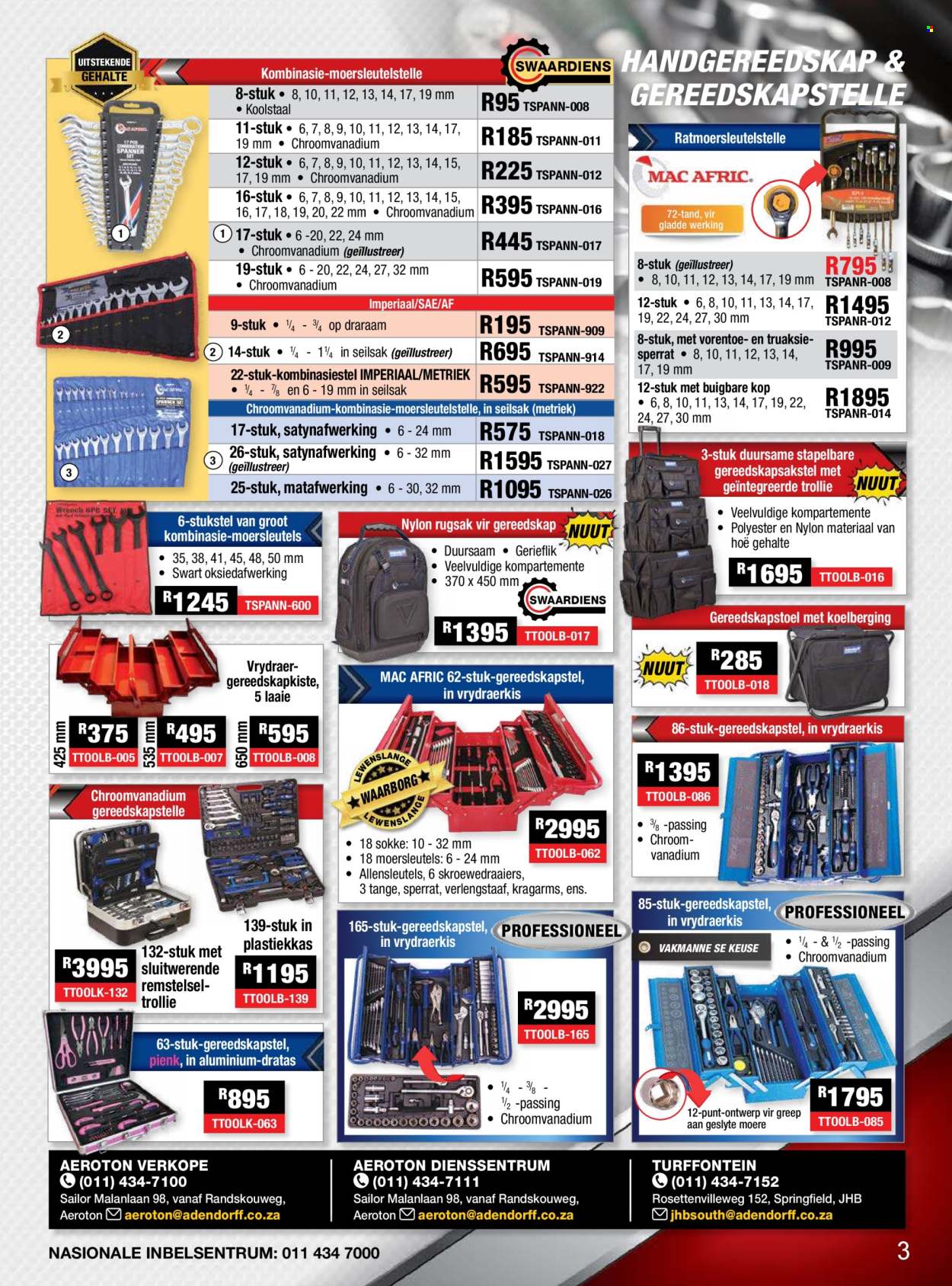 Adendorff Machinery Mart specials. Page 1