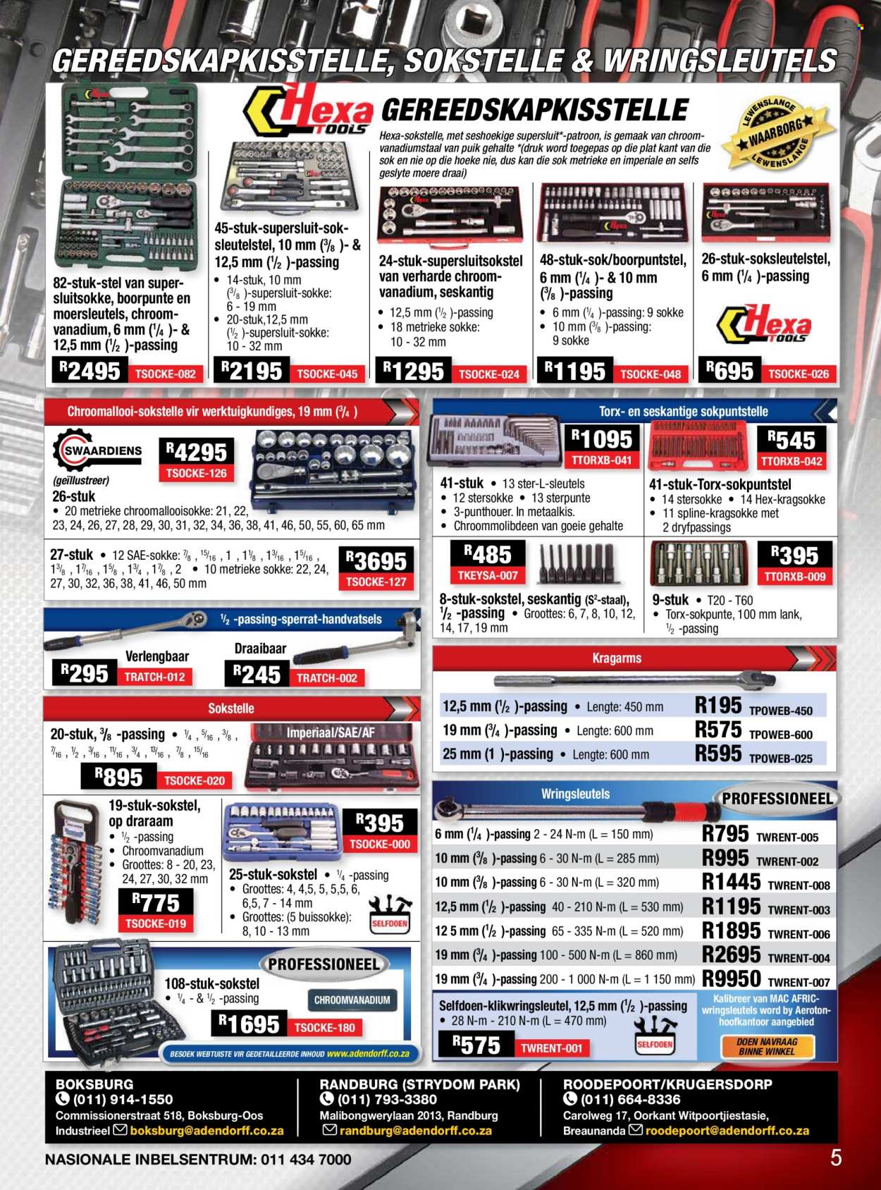 Adendorff Machinery Mart specials. Page 1