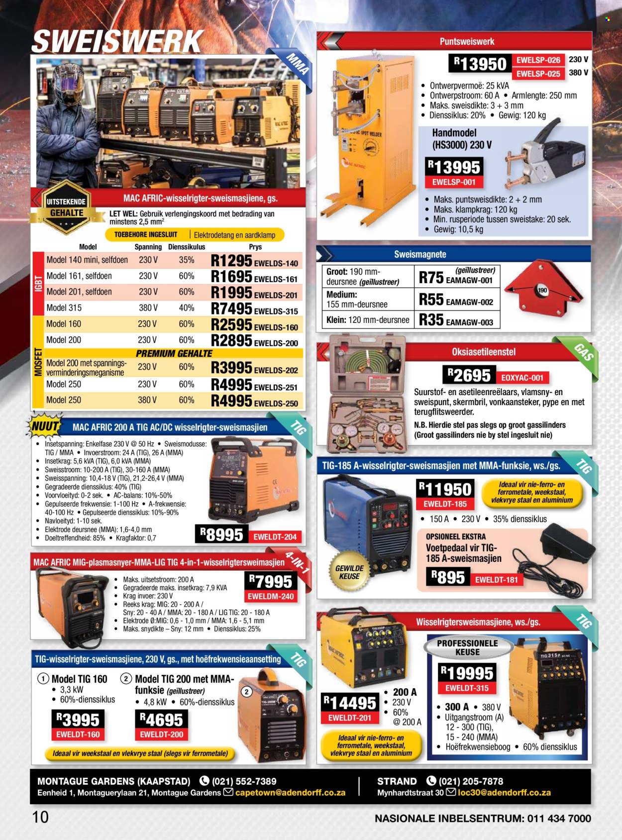 Adendorff Machinery Mart specials. Page 1